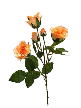 Trandafir artificial galben-piersica D5x4xH40 cm HO