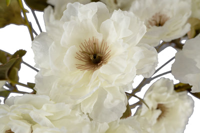 Trandafir japonez hibiscus artificial cu 3 flori albe D20xH65 cm