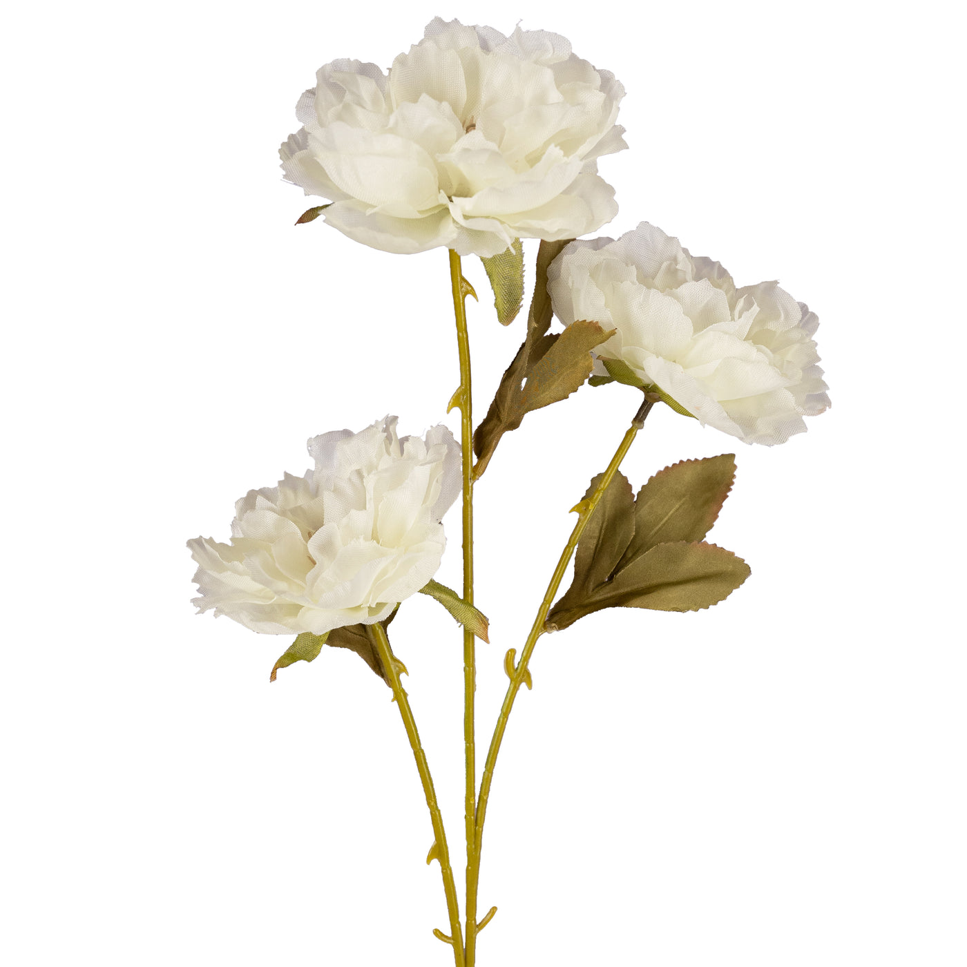 Trandafir japonez hibiscus artificial cu 3 flori albe D20xH65 cm