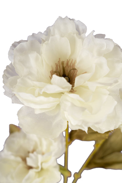 Trandafir japonez hibiscus artificial cu 3 flori albe D20xH65 cm
