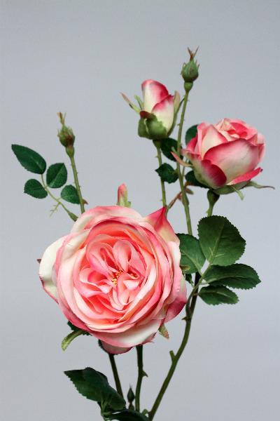 Trandafir tros artificial roz D10x6x3xH60 cm HO