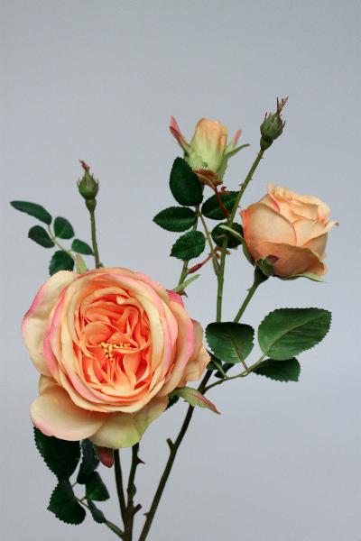 Trandafir tros artificial portocaliu D10x7x3xH60 cm HO