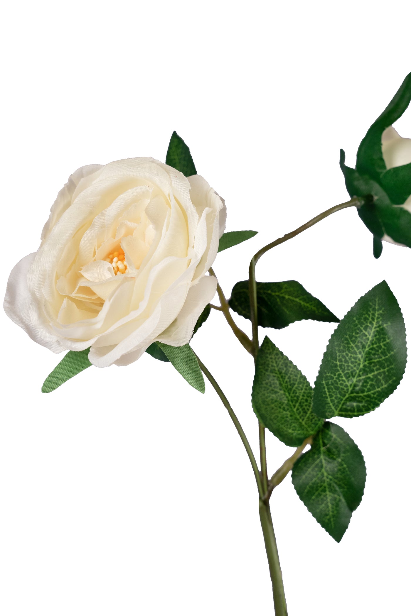 Trandafir tros artificial cu 7 flori albe H75 cm