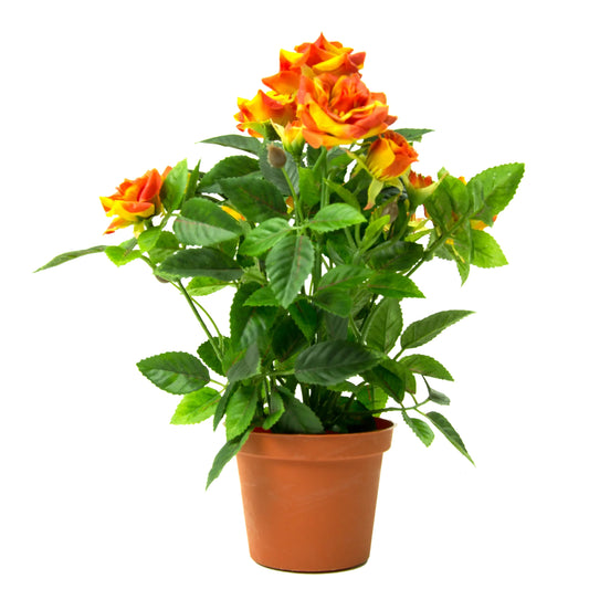 Trandafiri artificial portocaliu Diamond H20 cm