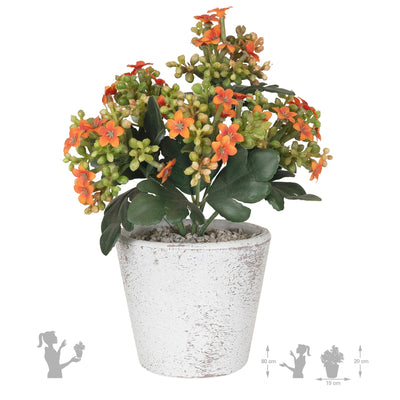 Tufa artificiala cu flori roz Kalanchoe H8 cm