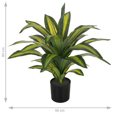 Tufa artificiala Dracaena cintho in ghiveci cu 24 frunze D60xH65 cm