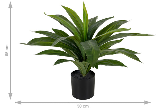 Tufa artificiala Dracaena janet craig in ghiveci cu 24 frunze D50xH65 cm