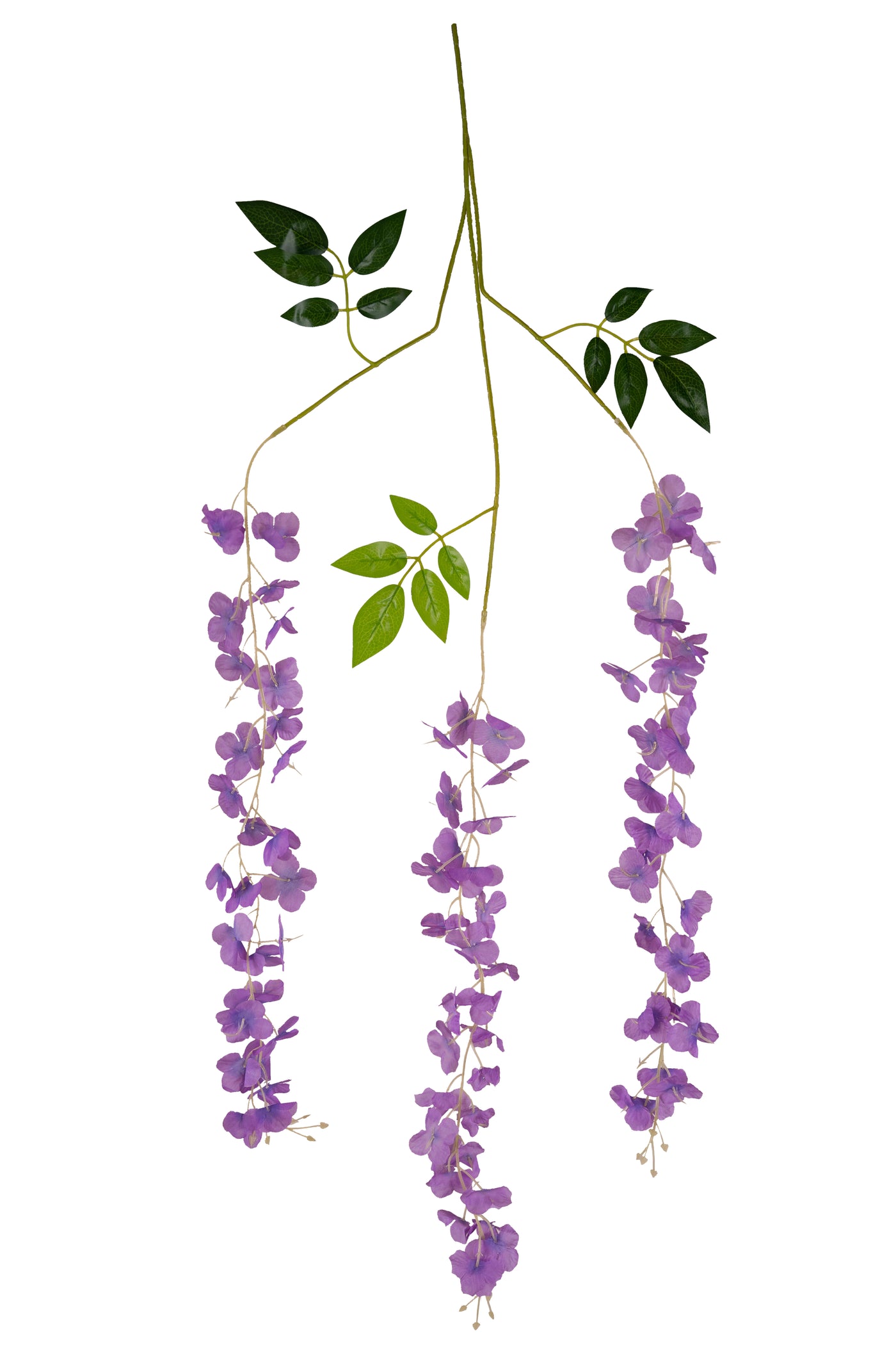 Wisteria artificiala cu flori mov liliac pe 3 ramuri H100 cm