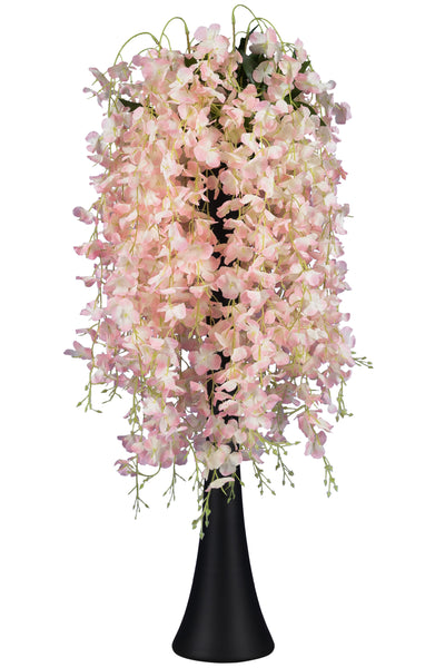 Wisteria artificiala cu flori roz deschis pe 3 ramuri H110 cm